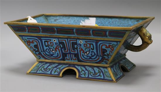 A cloisonne censer length 32cm